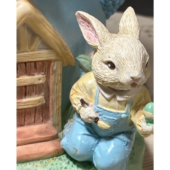 Working Vintage Enesco Music Box Teapot and Easter Bunny - Picture 2 of 10